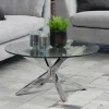 Salontafel Harrie Glas Zilver Ø82x40cm - Giga Living