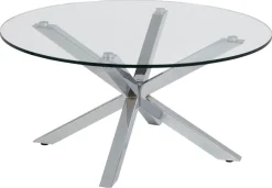 Salontafel Harrie Glas Zilver Ø82x40cm - Giga Living