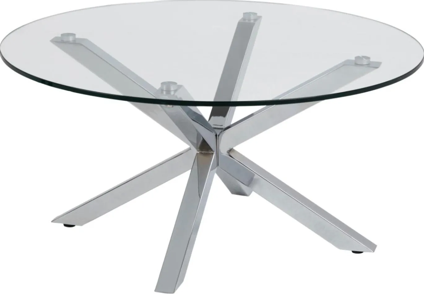 Salontafel Harrie Glas Zilver Ø82x40cm - Giga Living