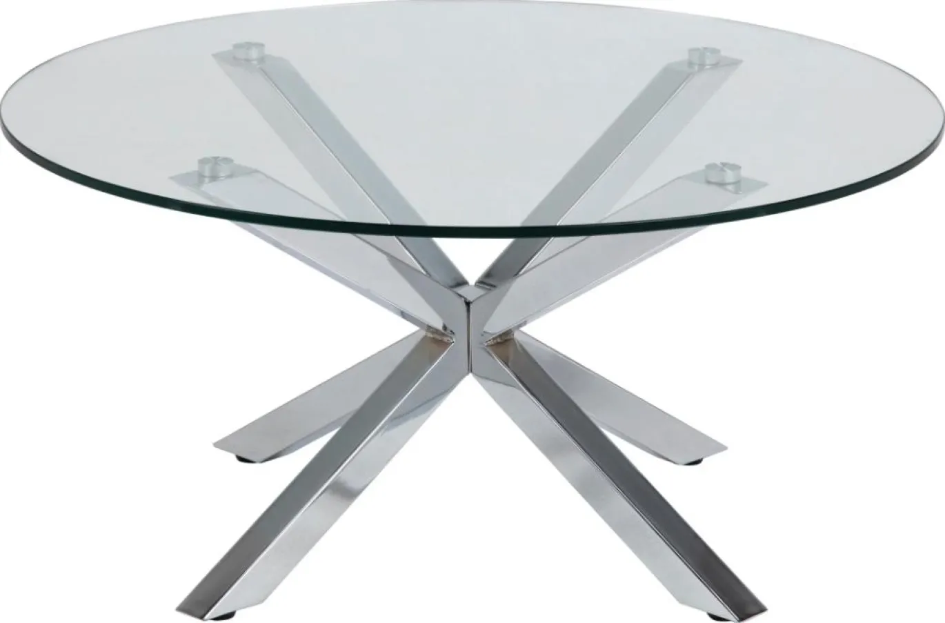 Salontafel Harrie Glas Zilver Ø82x40cm - Giga Living
