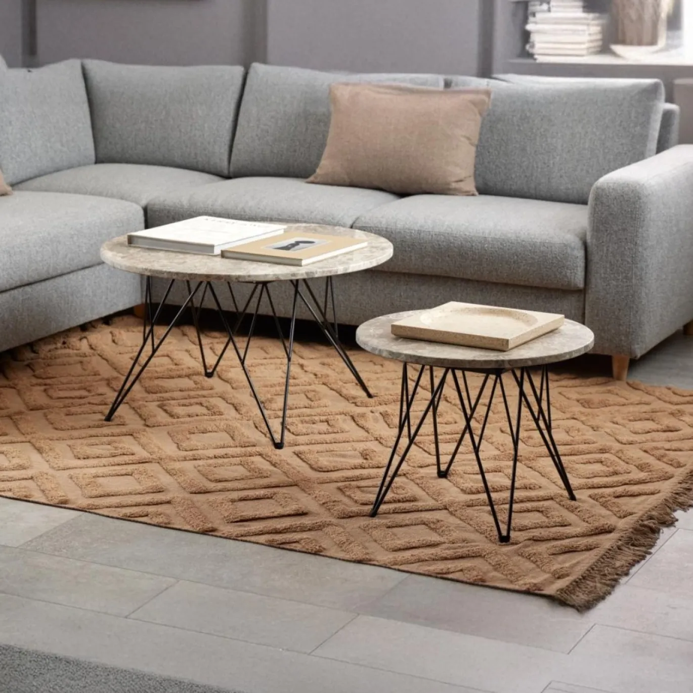 Salontafel Hermanson Stone Ø80x46,2cm Marmer - Giga Living