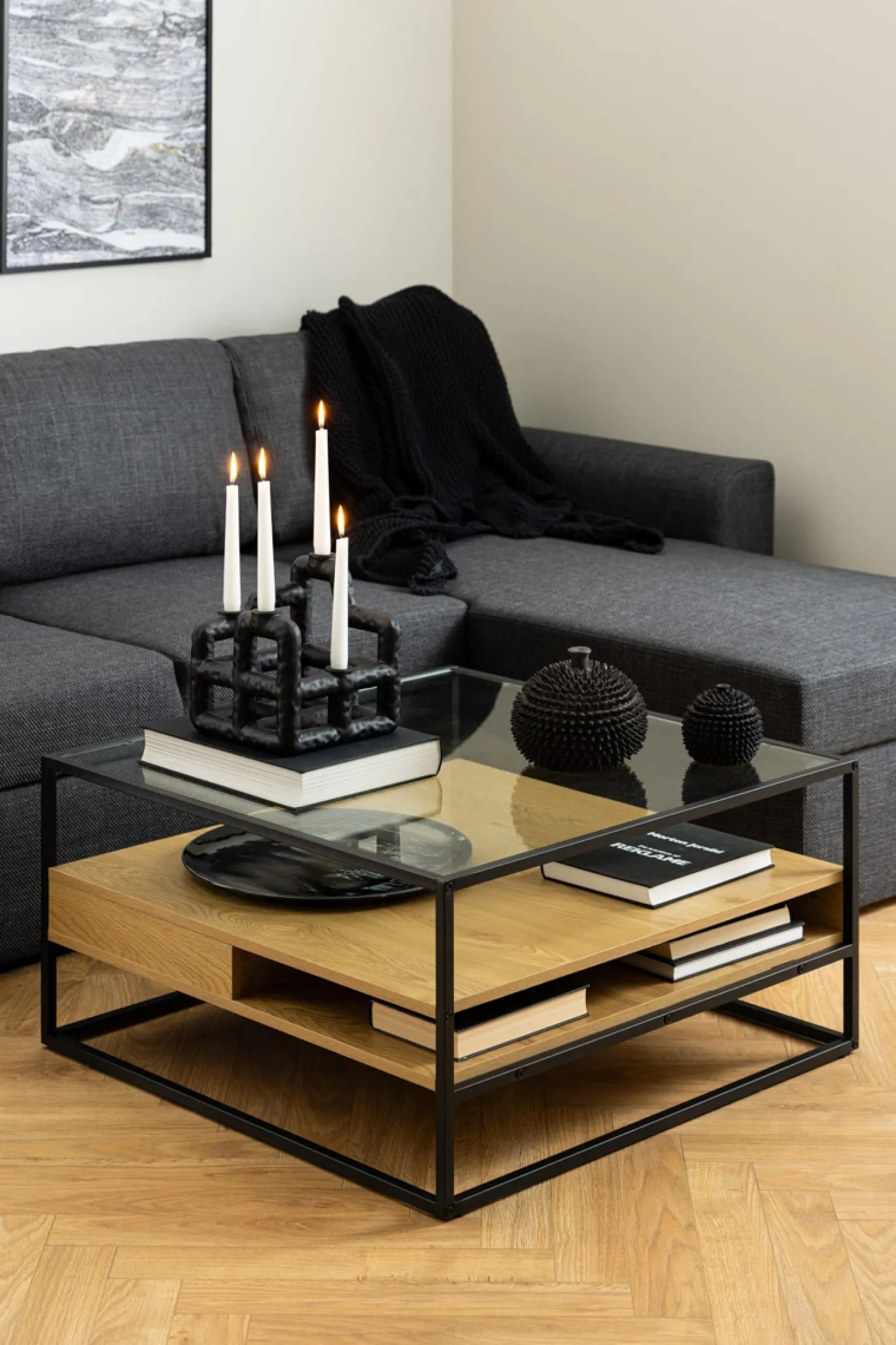 Salontafel Hibernia Vierkant MDF Naturel - Giga Living