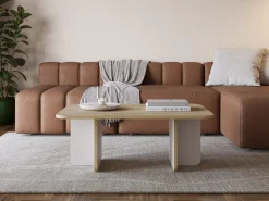 Salontafel Hillary 100cm Eiken Crème/eiken Edge - Giga Meubel