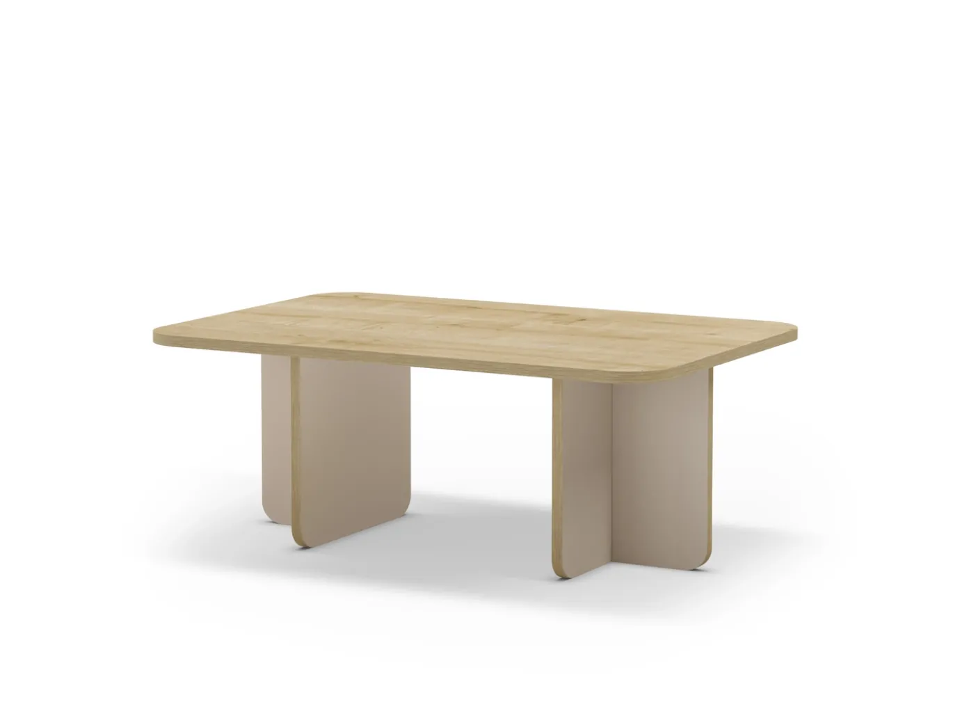 Salontafel Hillary 100cm Eiken Crème/eiken Edge - Giga Meubel