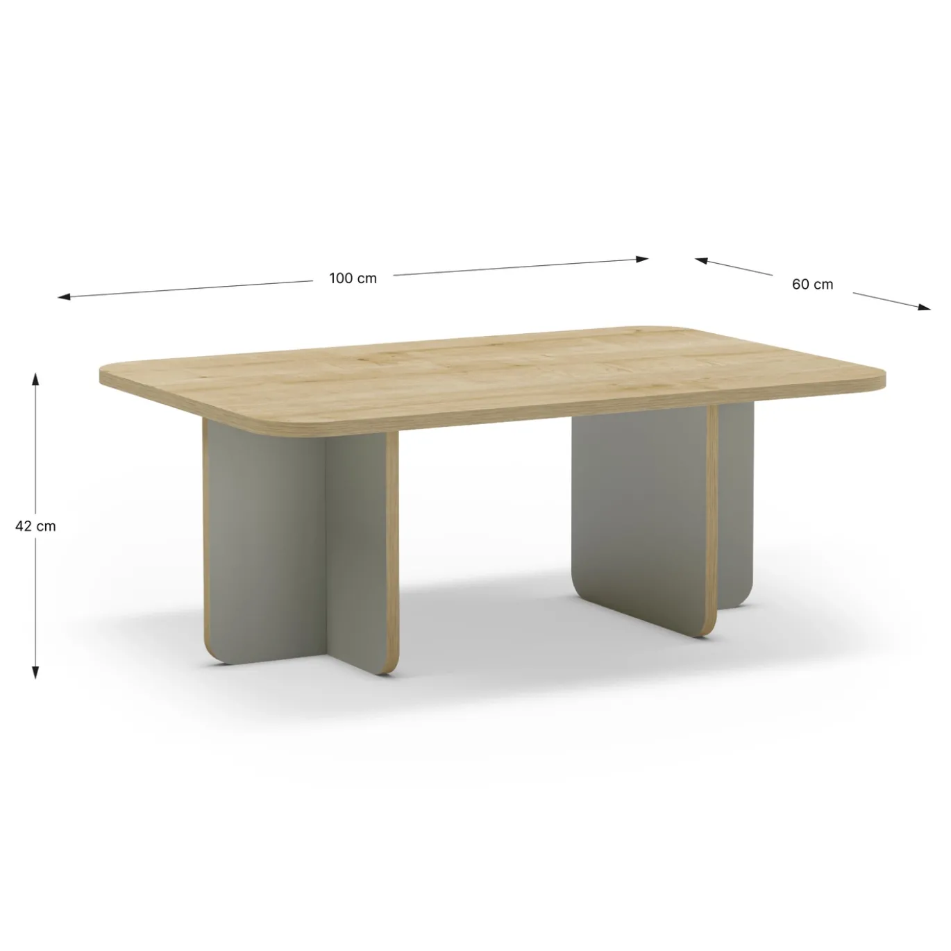 Salontafel Hillary 100cm Eiken Groen/eiken Edge - Giga Meubel