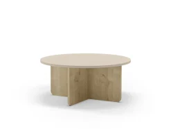 Salontafel Hillary Rond 80cm Crème Eiken - Giga Meubel