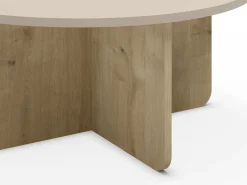 Salontafel Hillary Rond 80cm Crème Eiken - Giga Meubel