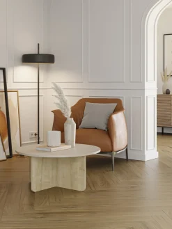 Salontafel Hillary Rond 80cm Crème Eiken - Giga Meubel