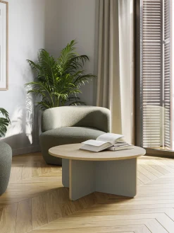 Salontafel Hillary Rond 80cm Eiken Groen/eiken - Giga Meubel