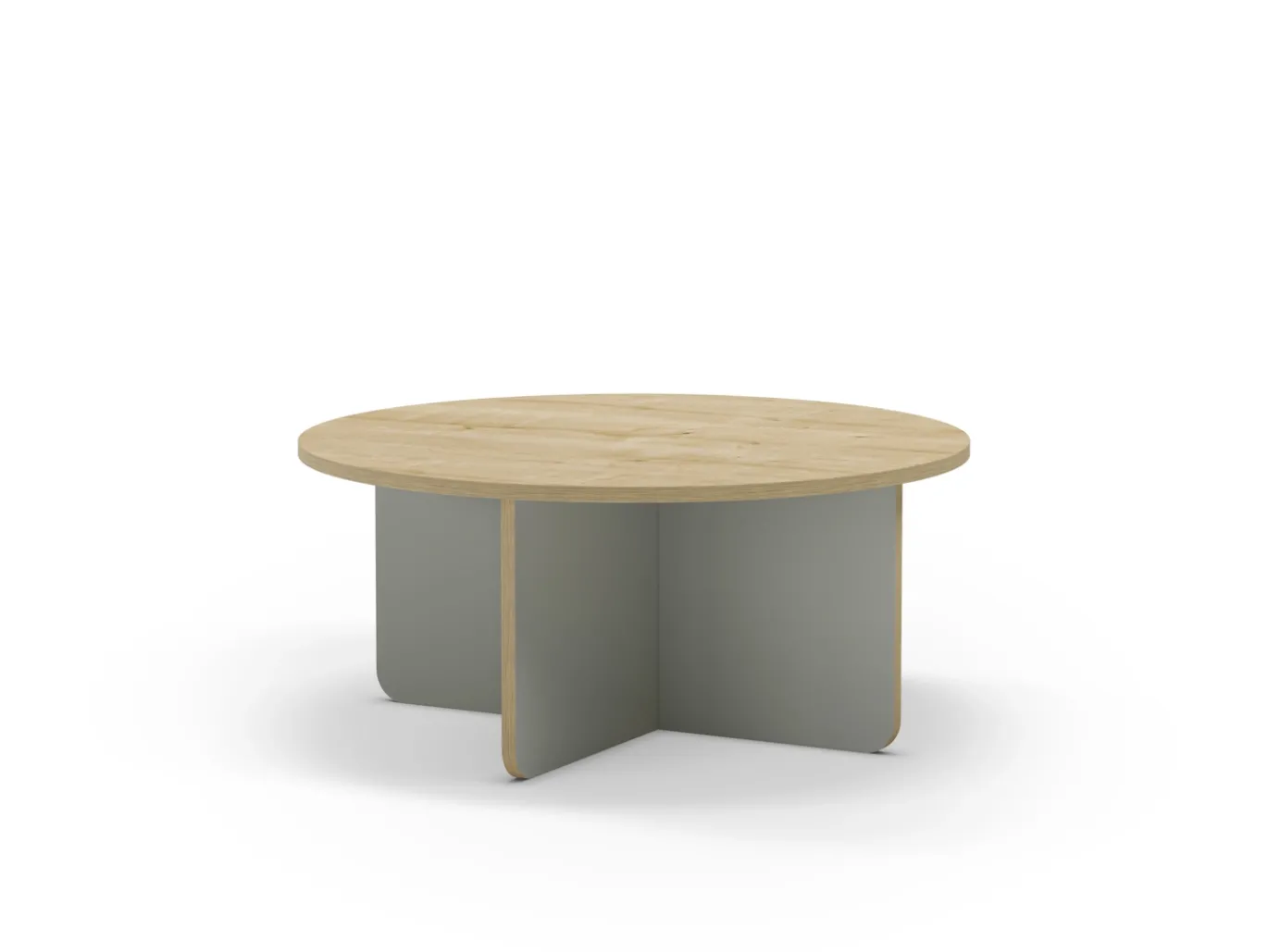 Salontafel Hillary Rond 80cm Eiken Groen/eiken - Giga Meubel