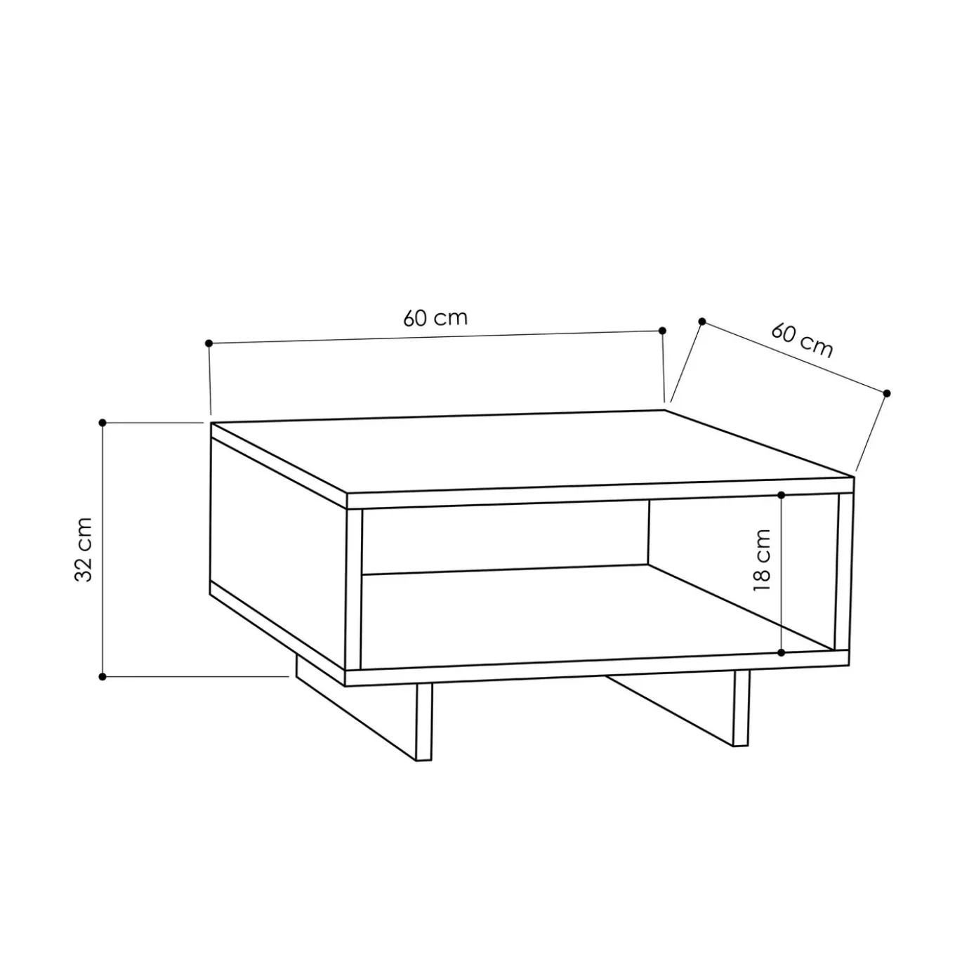 Salontafel Hola Wit 60cm
