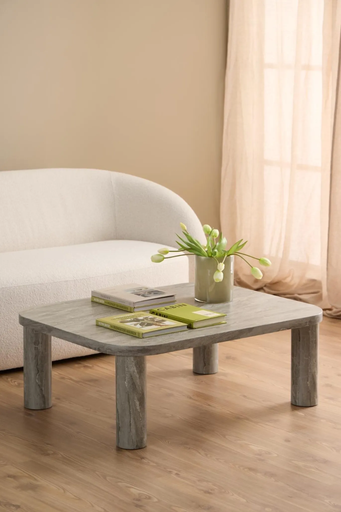 Salontafel In-Beom Paper Grijs Marmer 100cm - Giga Living