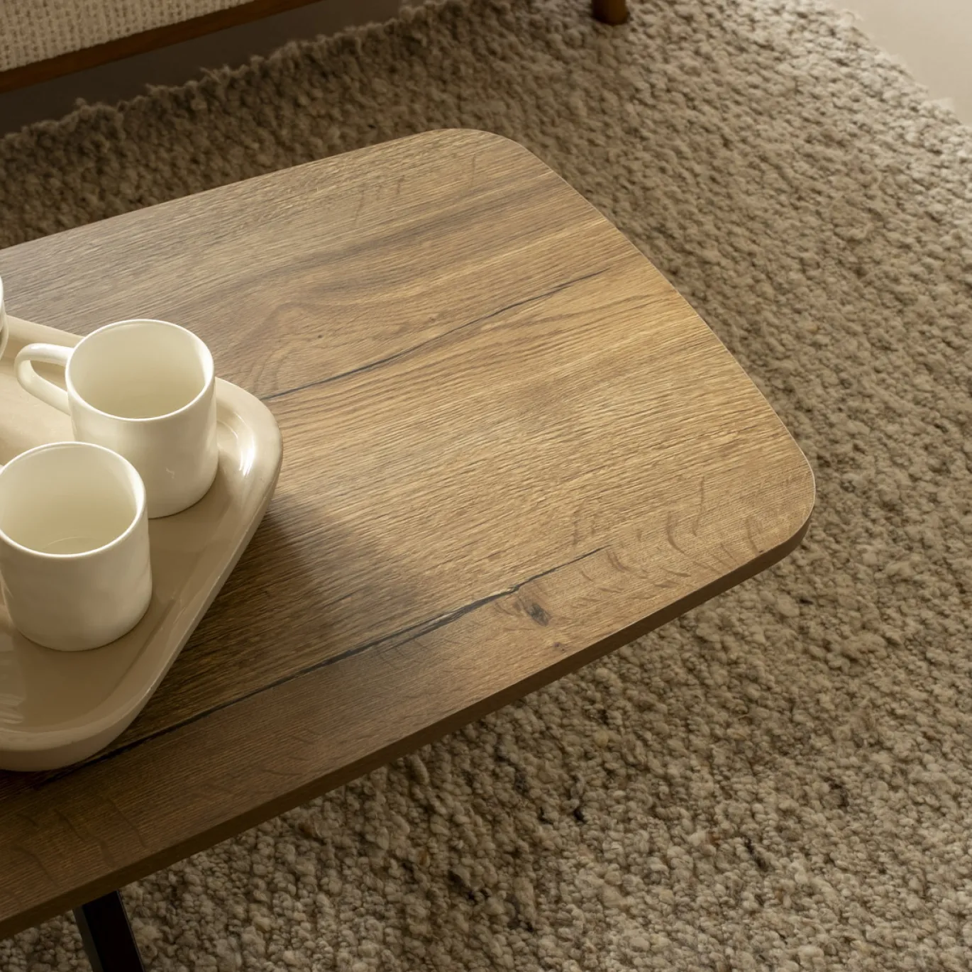 Salontafel Jaimy Donkerbruin Deens Ovaal 100cm - Giga Meubel