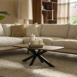 Salontafel Jaimy Donkerbruin Deens Ovaal 100cm - Giga Meubel