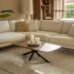Salontafel Jaimy Walnoot Deens Ovaal 100cm - Giga Meubel