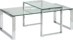 Salontafel Jasper Rechthoekig Glas Transparant Set 115cm - Giga Living