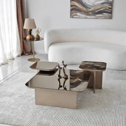 Salontafel Jazz Beige/Brons Set van 3