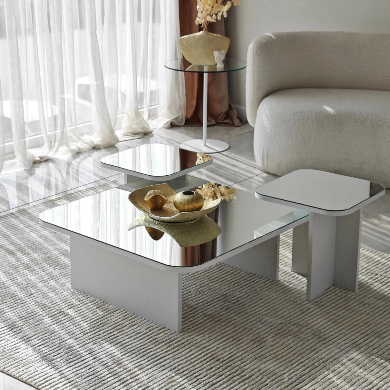 Salontafel Jazz Wit Set van 3