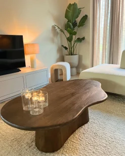 Salontafel Jessie Organisch Walnoot 120cm - Giga Meubel
