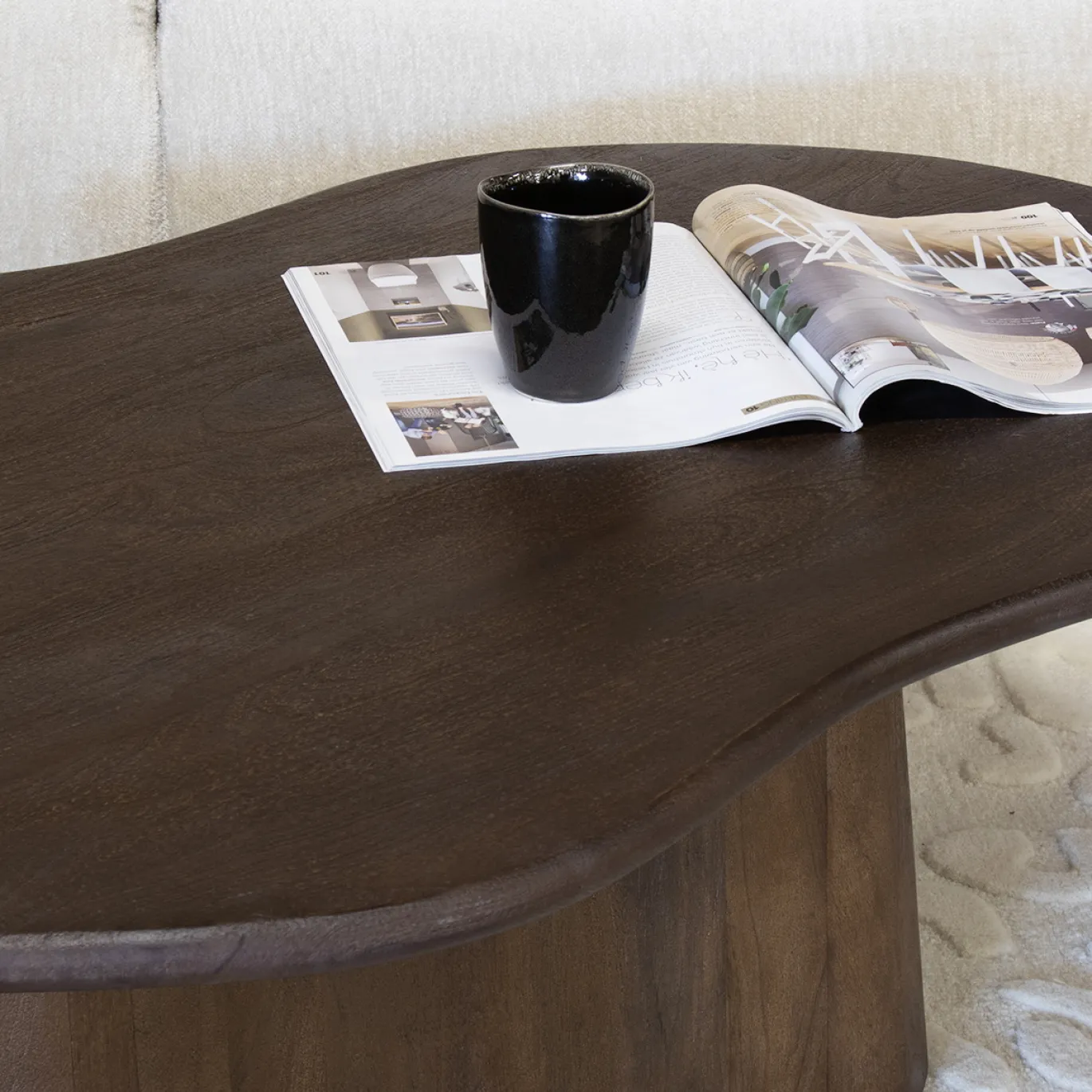 Salontafel Jessie Organisch Walnoot 120cm - Giga Meubel