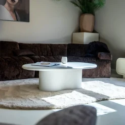 Salontafel Jessie Organisch Off-White 120cm - Giga Meubel