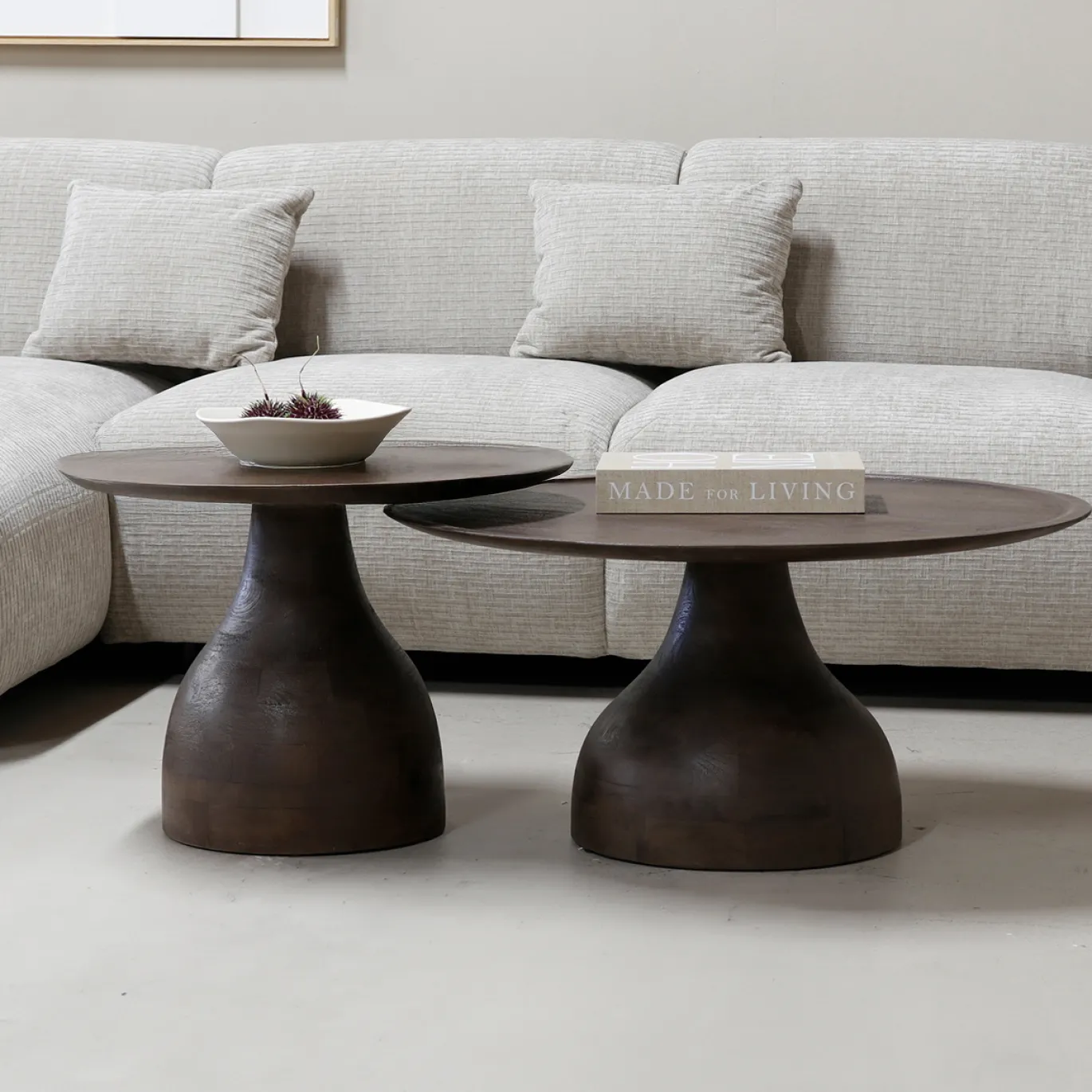 Salontafel Joji Walnoot Ø60cm - Giga Meubel