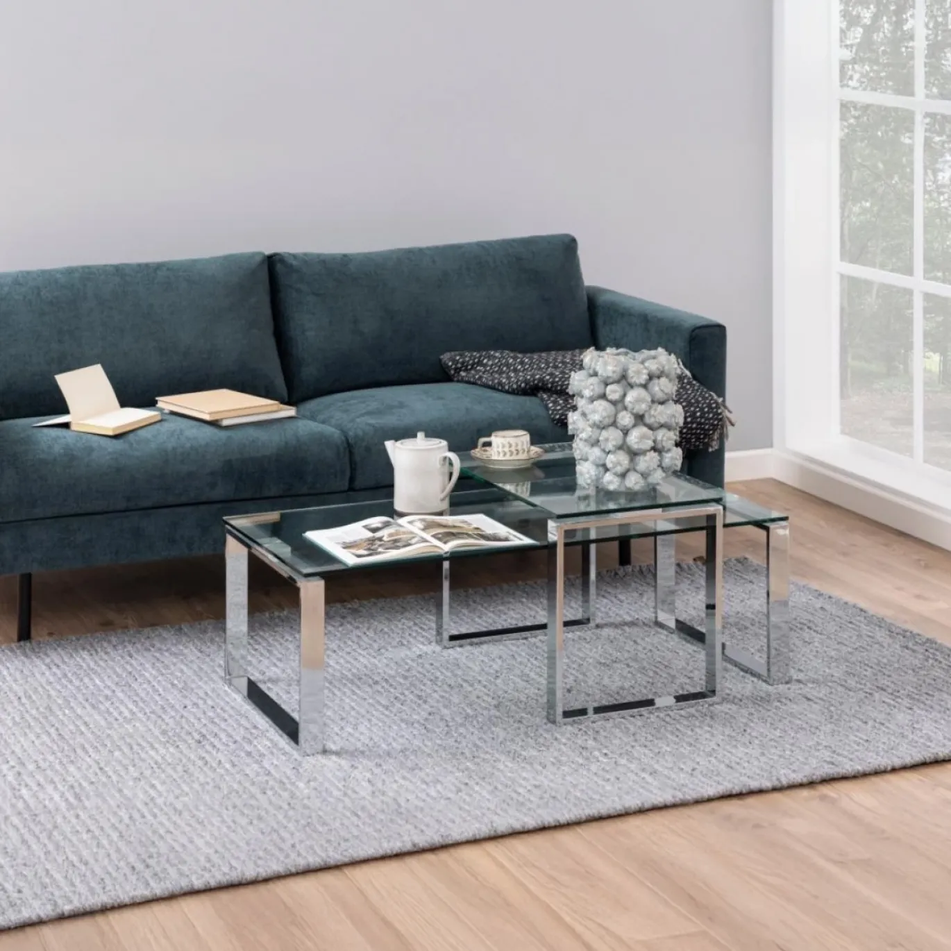 Salontafel Jordis Glas Clear 115cm - Giga Living