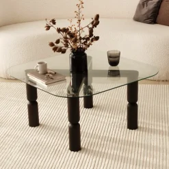 Salontafel Kei Glas/Antraciet 80cm