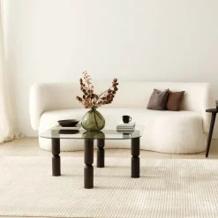Salontafel Kei Glas/Antraciet 80cm