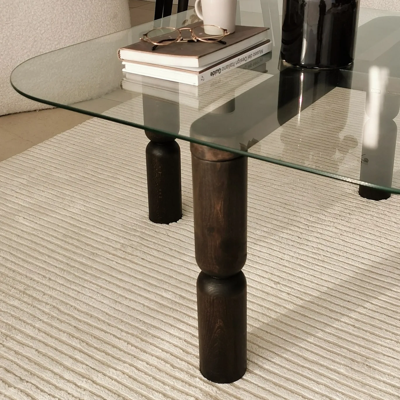 Salontafel Kei Glas/Antraciet 80cm