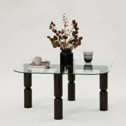 Salontafel Kei Glas/Antraciet 80cm