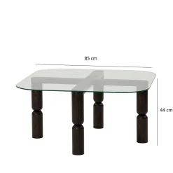 Salontafel Kei Glas/Antraciet 80cm
