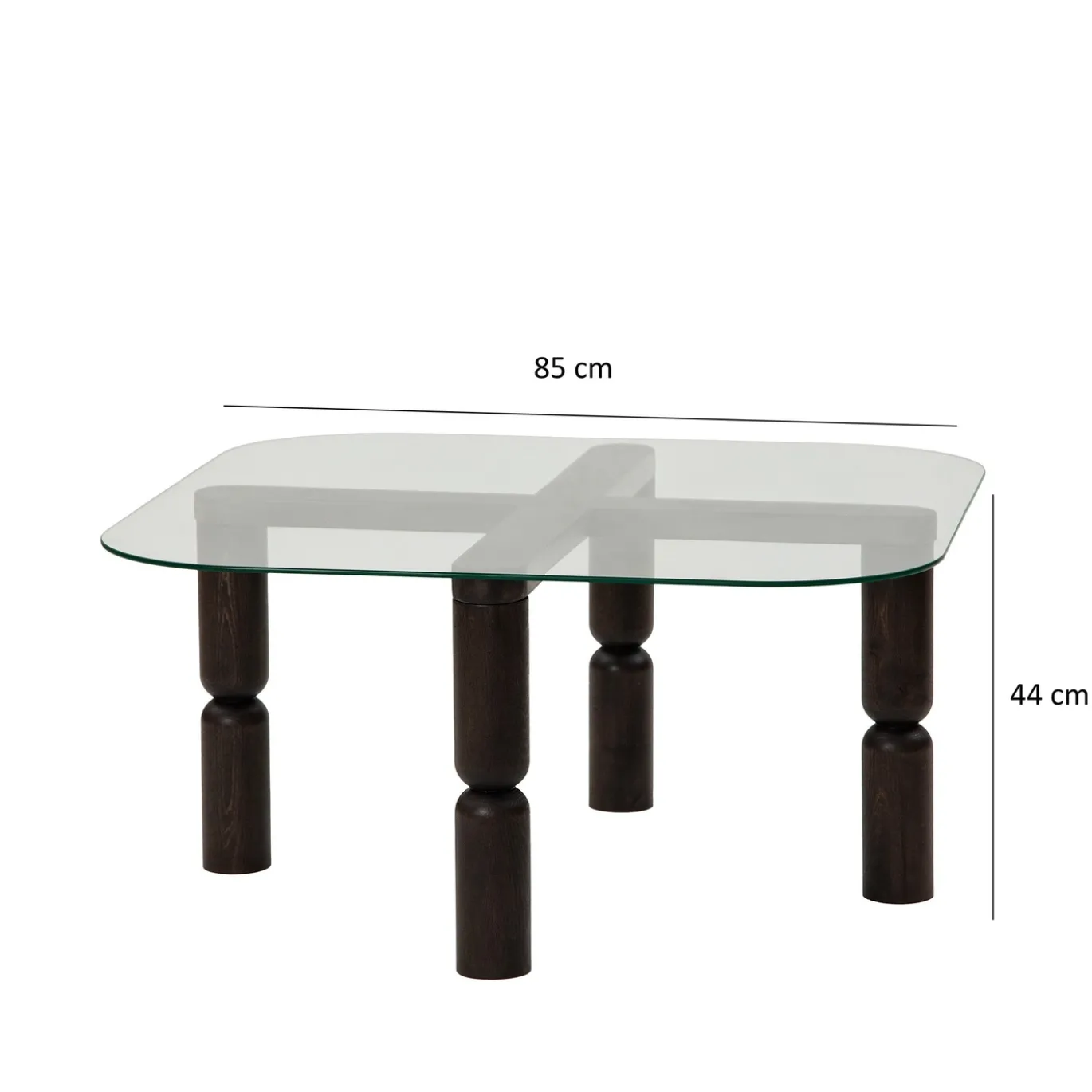 Salontafel Kei Glas/Antraciet 80cm