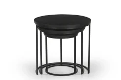 Salontafel Kila Zwart Rond Set Van 3 - Giga Meubel