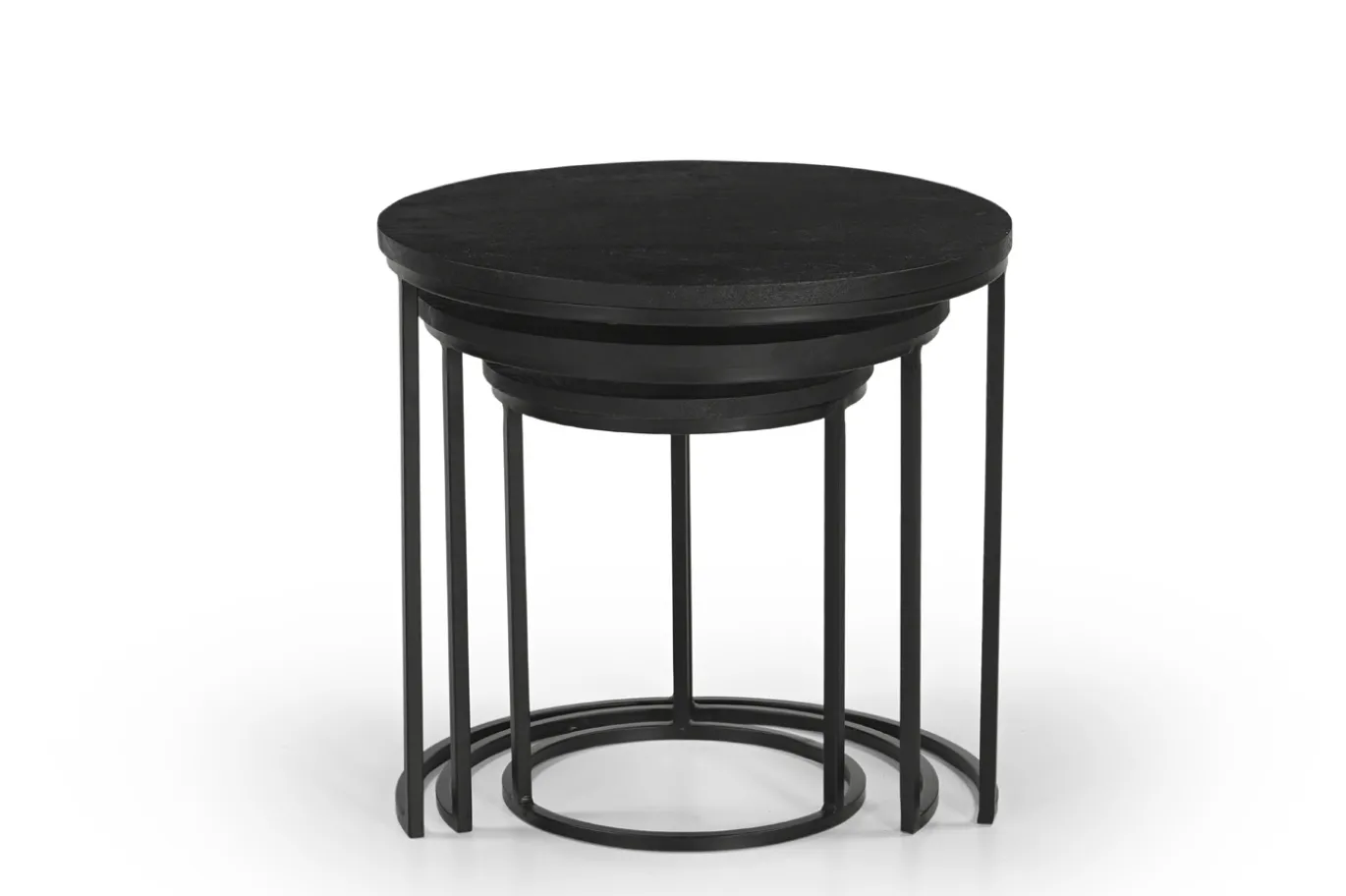 Salontafel Kila Zwart Rond Set Van 3 - Giga Meubel