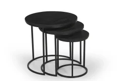 Salontafel Kila Zwart Rond Set Van 3 - Giga Meubel
