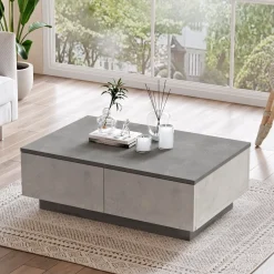 Salontafel Laval Massief Melamine Zilver Antraciet