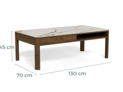 Salontafel Lawson Keramiek Crème 130cm - Giga Living