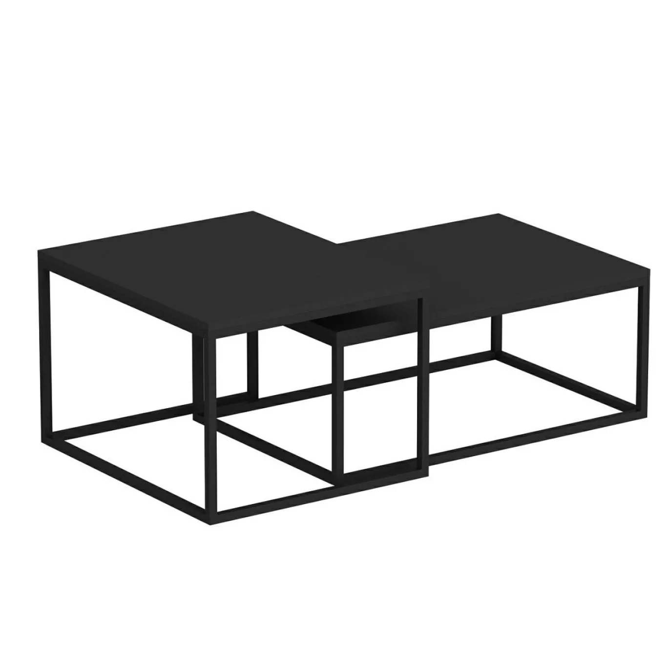 Salontafel Leka Zwart Set van 2