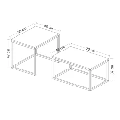 Salontafel Leka Zwart Set van 2