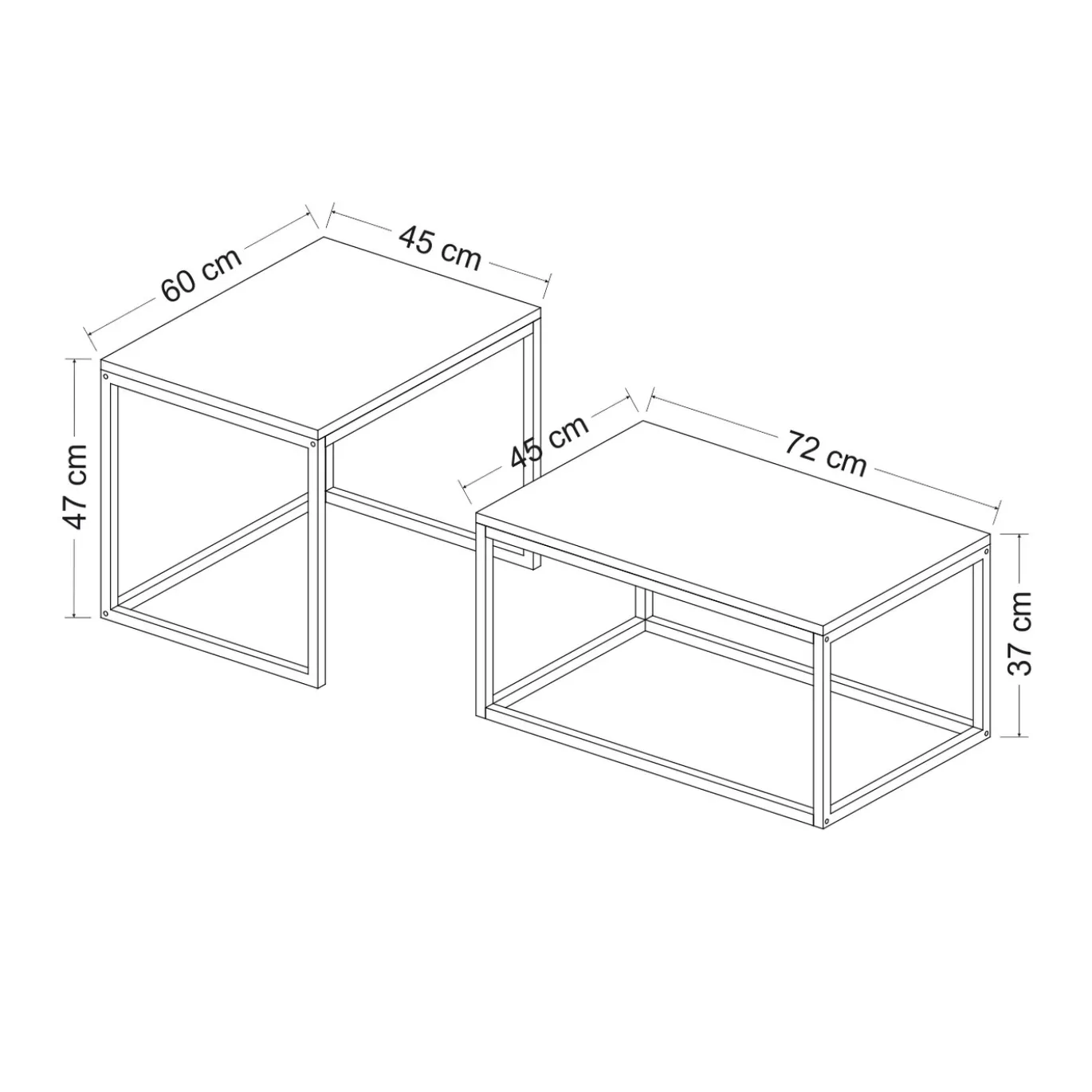 Salontafel Leka Zwart Set van 2