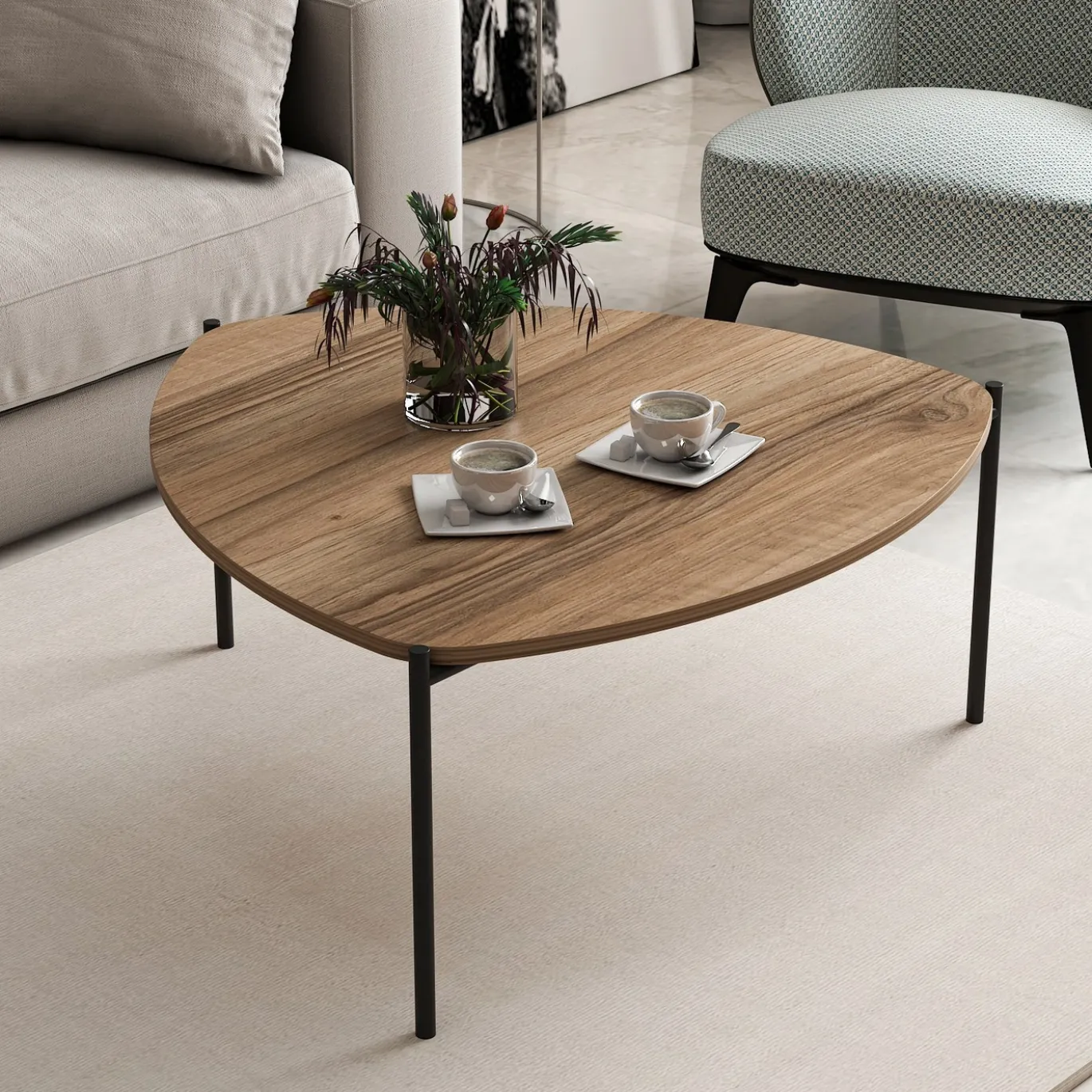 Salontafel Lenny Walnoot 90cm