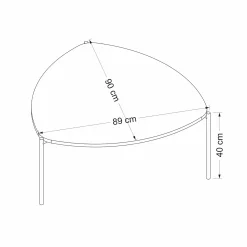 Salontafel Lenny Walnoot 90cm