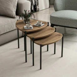 Salontafel Lenny Walnoot Set van 3