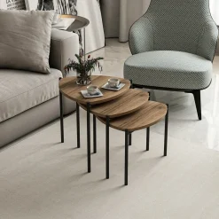Salontafel Lenny Walnoot Set van 3