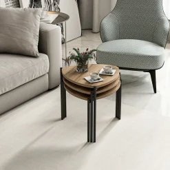 Salontafel Lenny Walnoot Set van 3