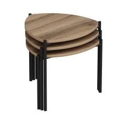 Salontafel Lenny Walnoot Set van 3
