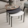 Salontafel Lenny Wit/Antraciet/Walnoot Set van 3