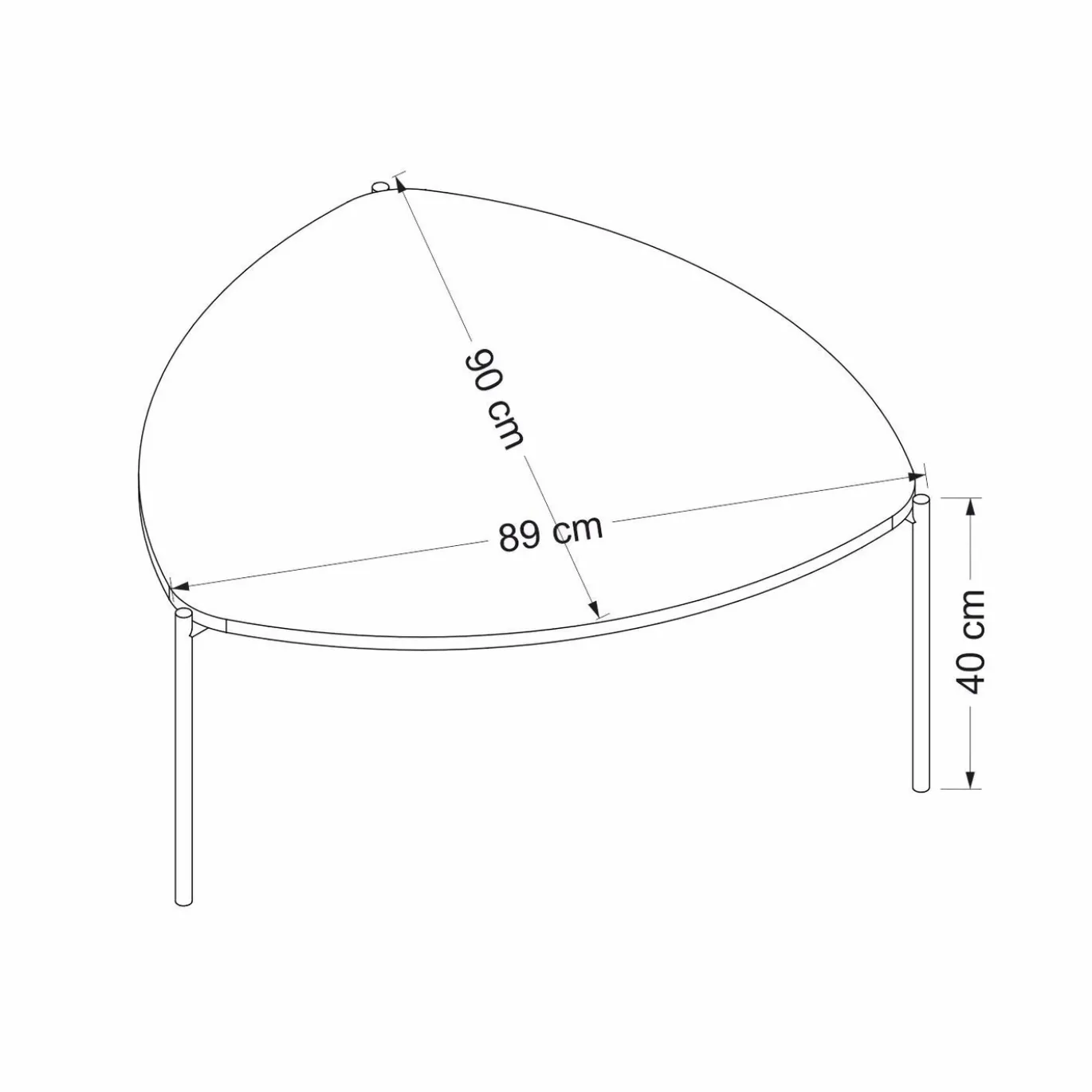 Salontafel Lenny Wit 90cm