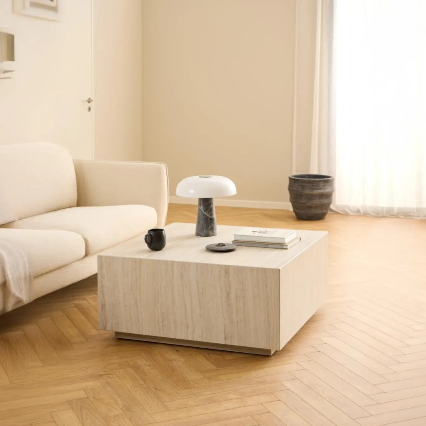 Salontafel Lima Beige 90cm MDF - Giga Living